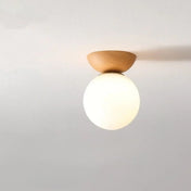 Clean design wood and glass LED ceiling light | FUMODOS