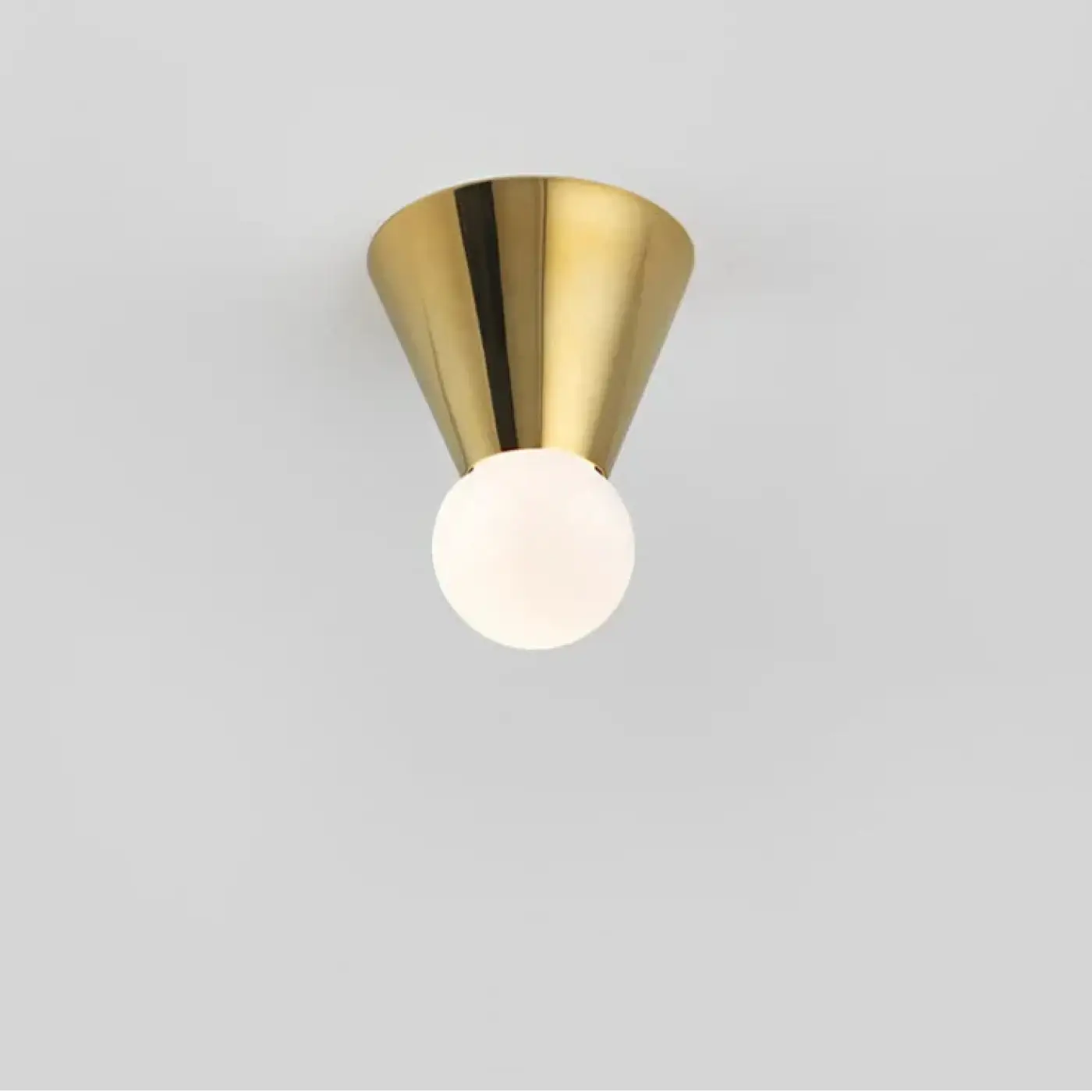 Minimalist brushed brass gold ceiling light | GUVUR