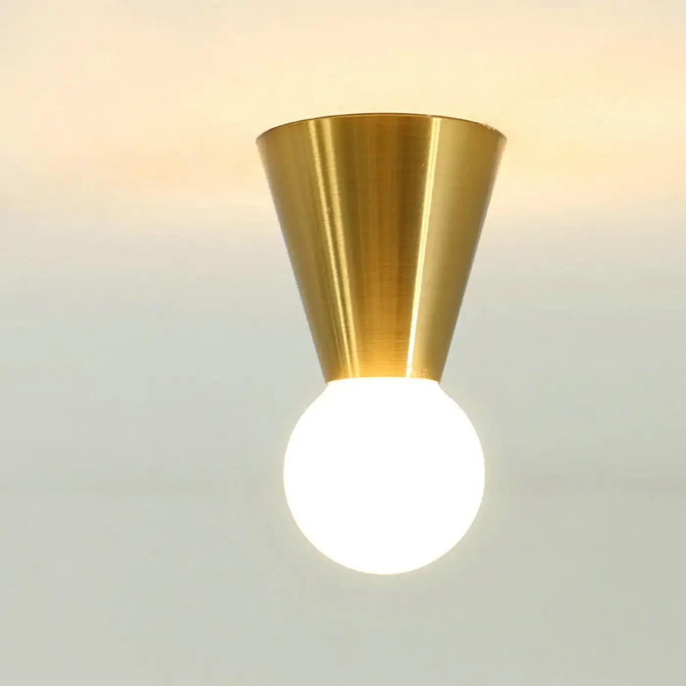 Minimalist brushed brass gold ceiling light | GUVUR