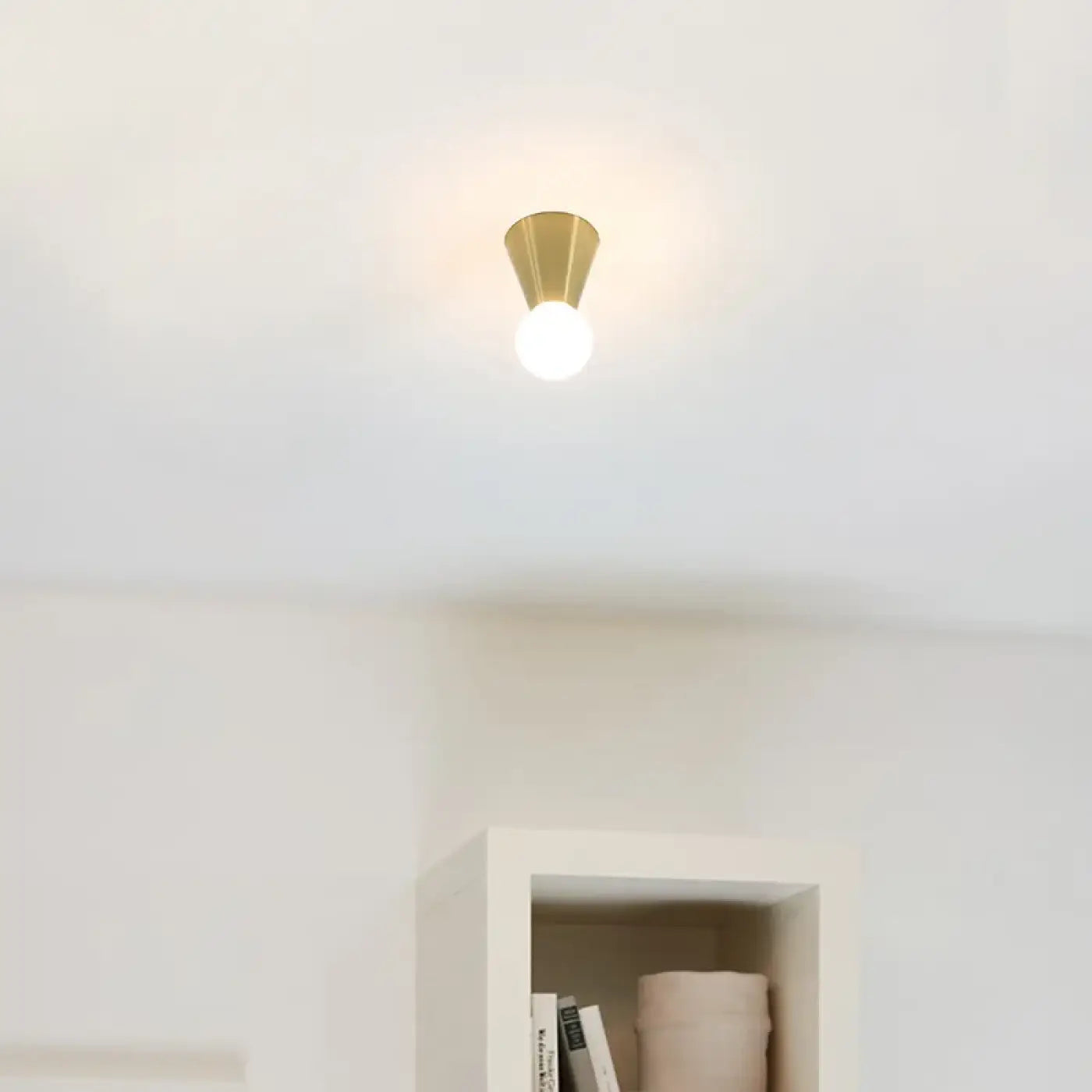 Minimalist brushed brass gold ceiling light | GUVUR