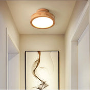 LED ceiling light in wood and beige acrylic | DADIRA