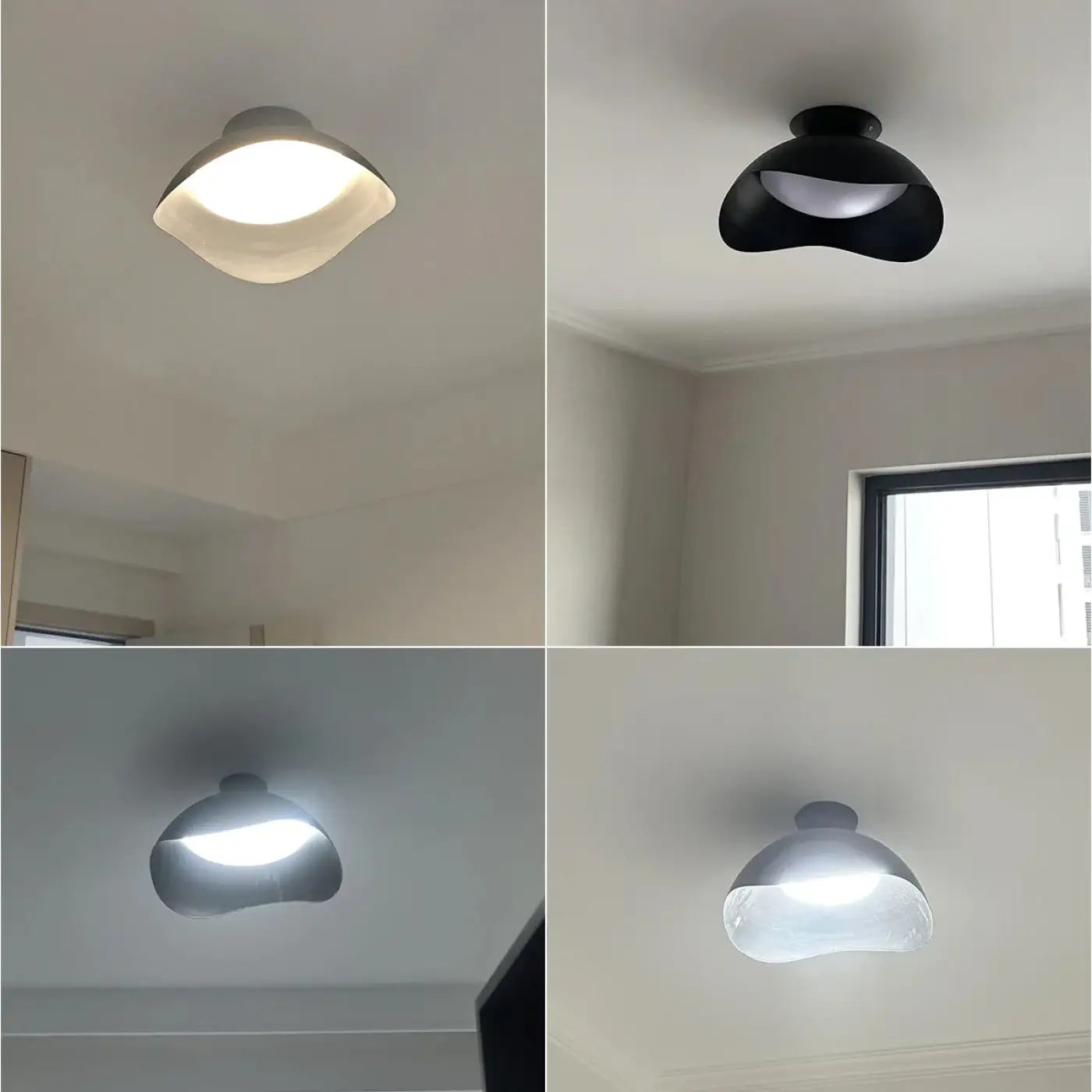 Sculpted white black design ceiling light | HOBOLI