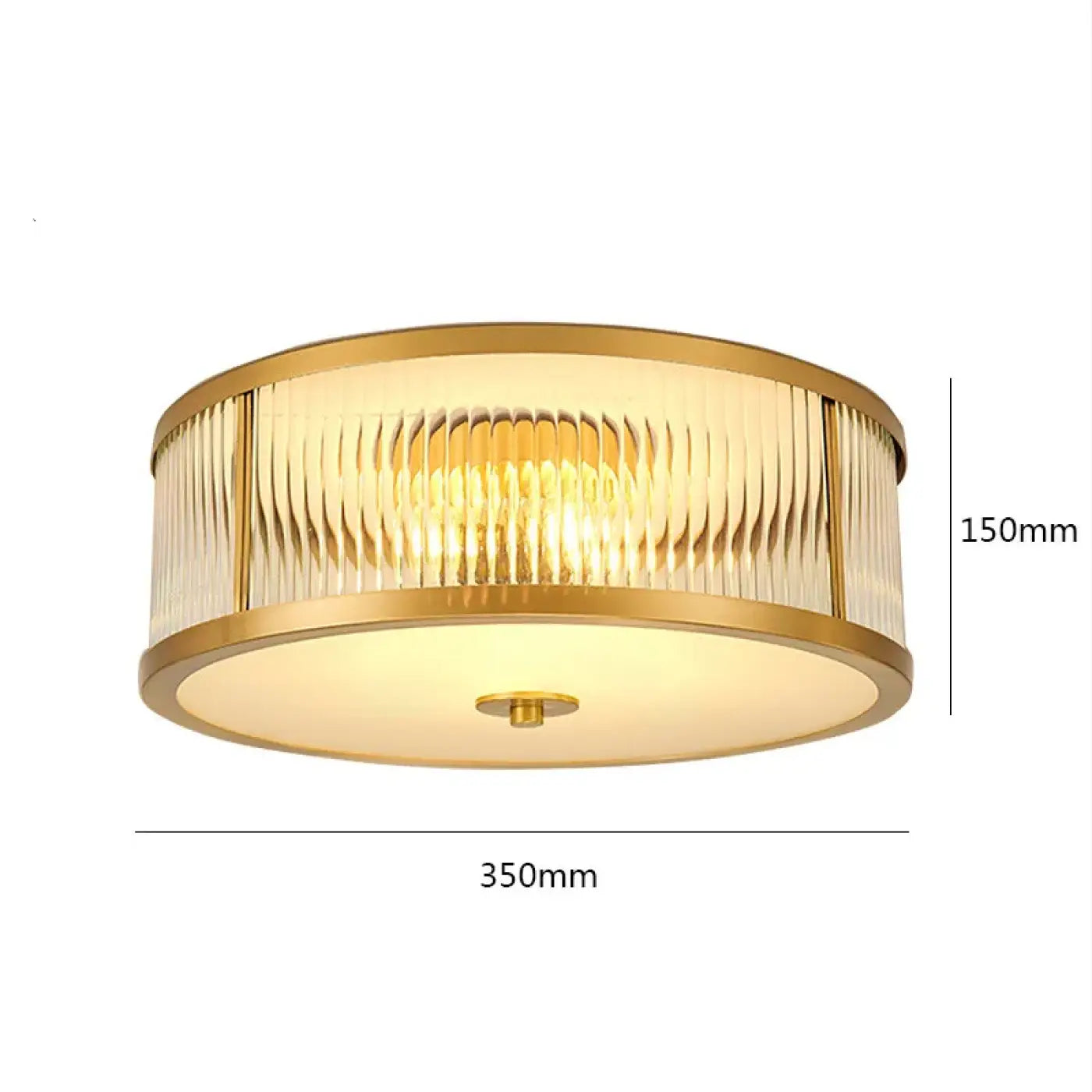 Gold ribbed glass design LED ceiling light | LOVEHO
