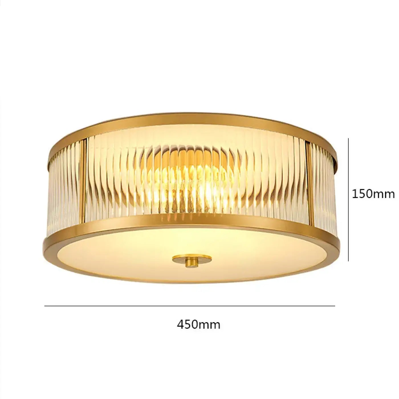 Gold ribbed glass design LED ceiling light | LOVEHO