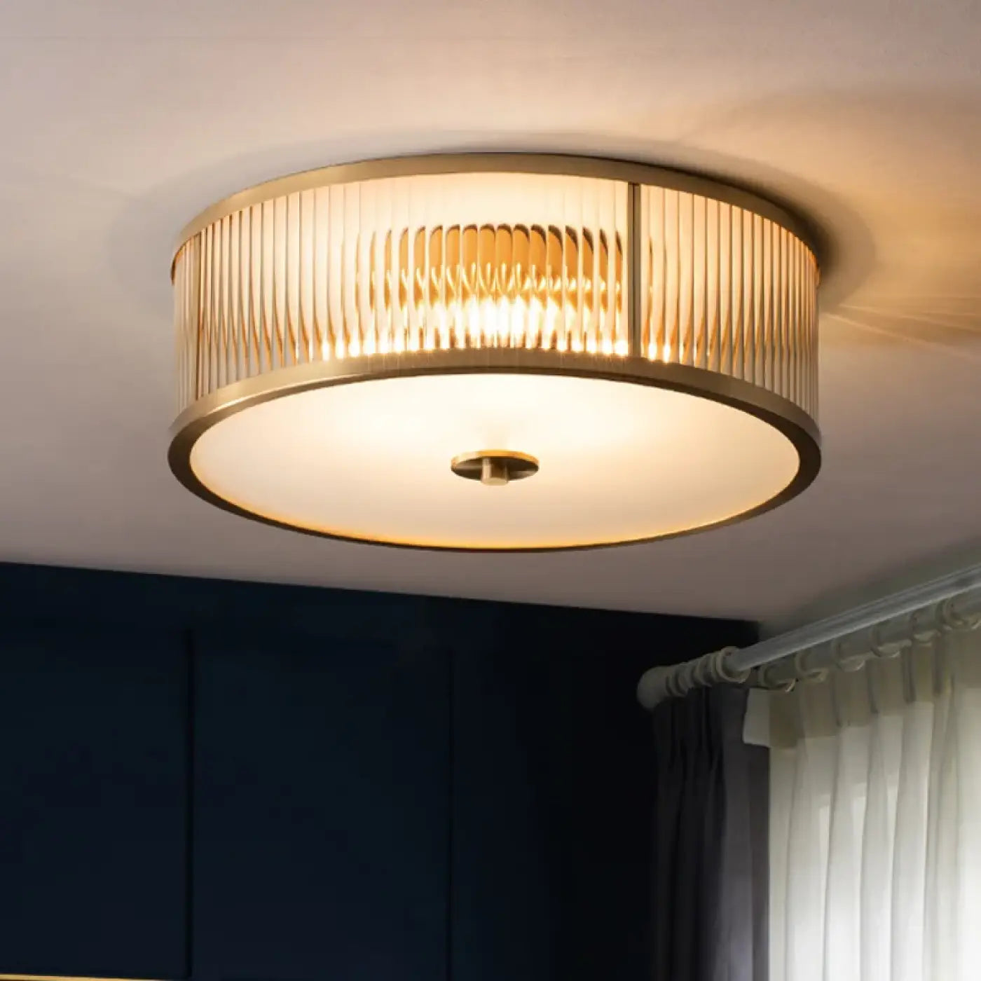 Gold ribbed glass design LED ceiling light | LOVEHO