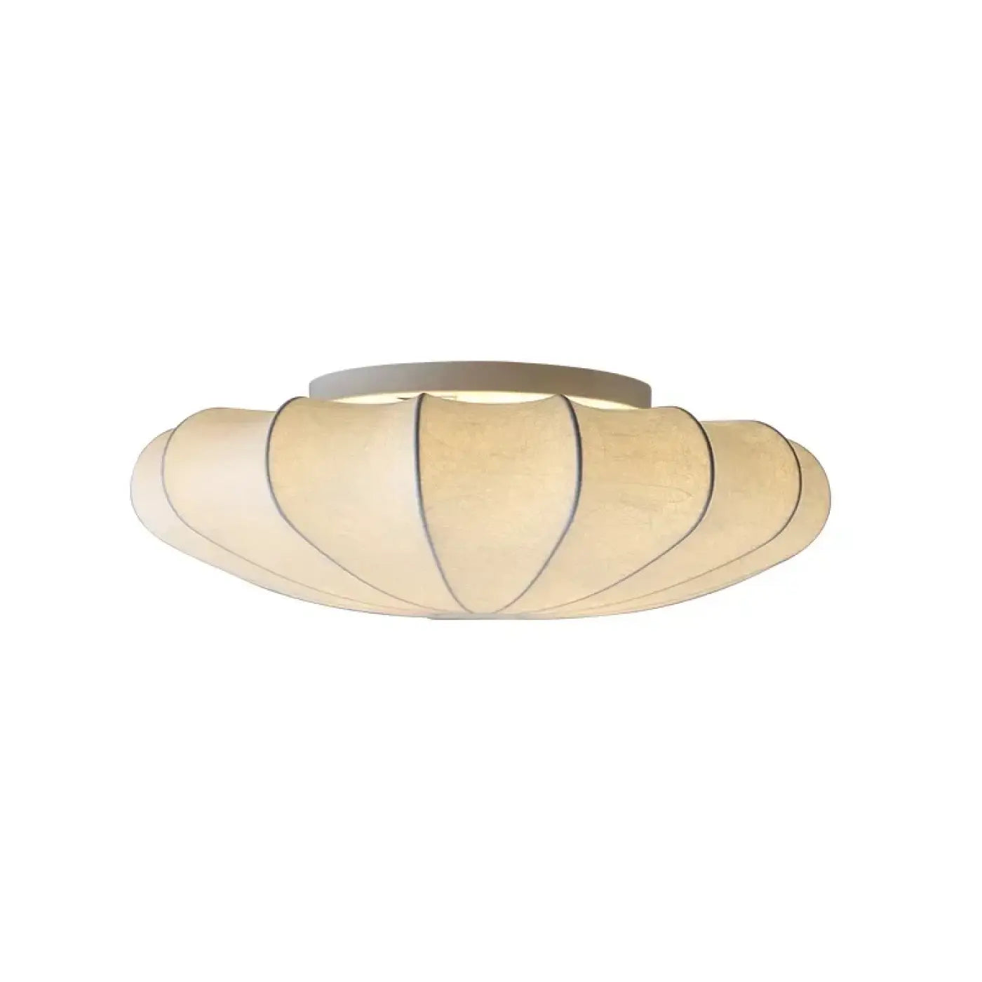 White fabric organic shape 3-light ceiling light | SETO