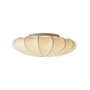 White fabric organic shape 3-light ceiling light | SETO