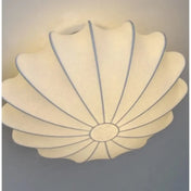 White fabric organic shape 3-light ceiling light | SETO