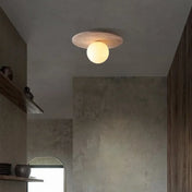 Modern light stone and white glass ceiling light | RUPIHEL