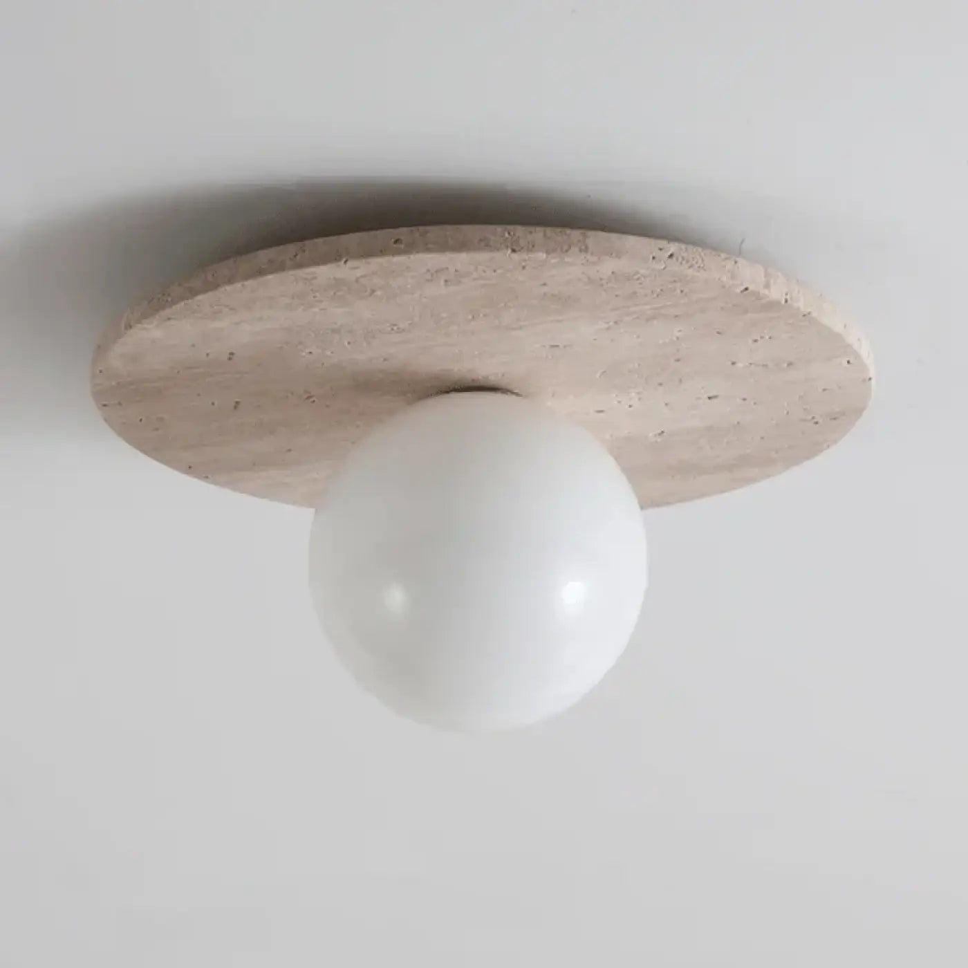 Modern light stone and white glass ceiling light | RUPIHEL