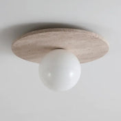 Modern light stone and white glass ceiling light | RUPIHEL