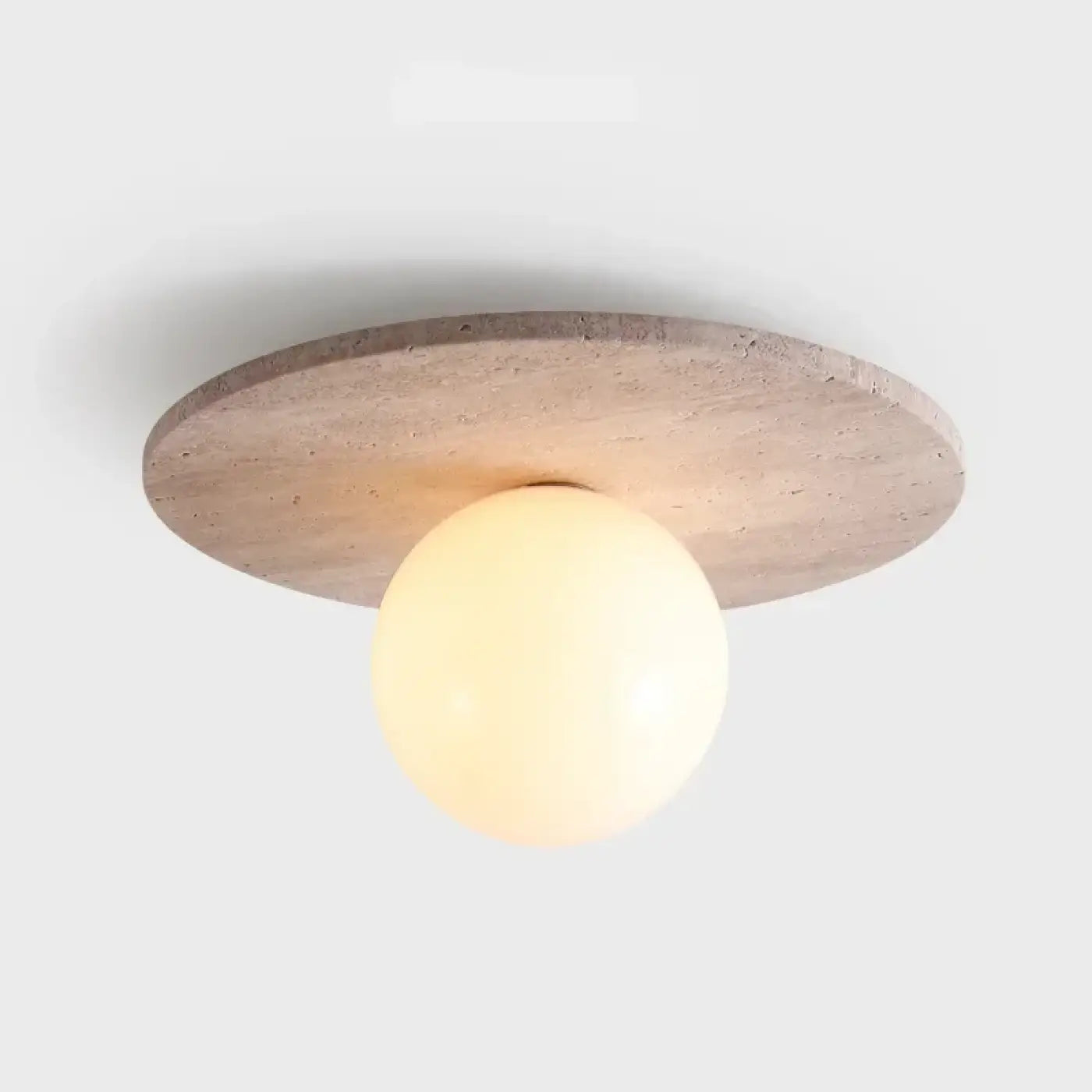 Modern light stone and white glass ceiling light | RUPIHEL