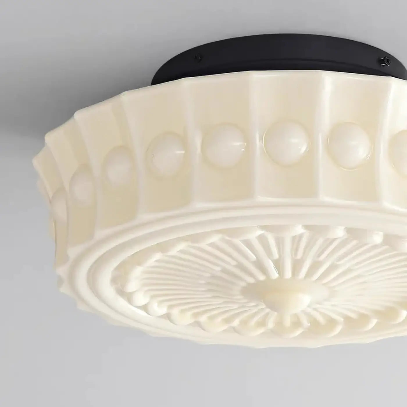Modern sculpted white glass ceiling light | TIRON