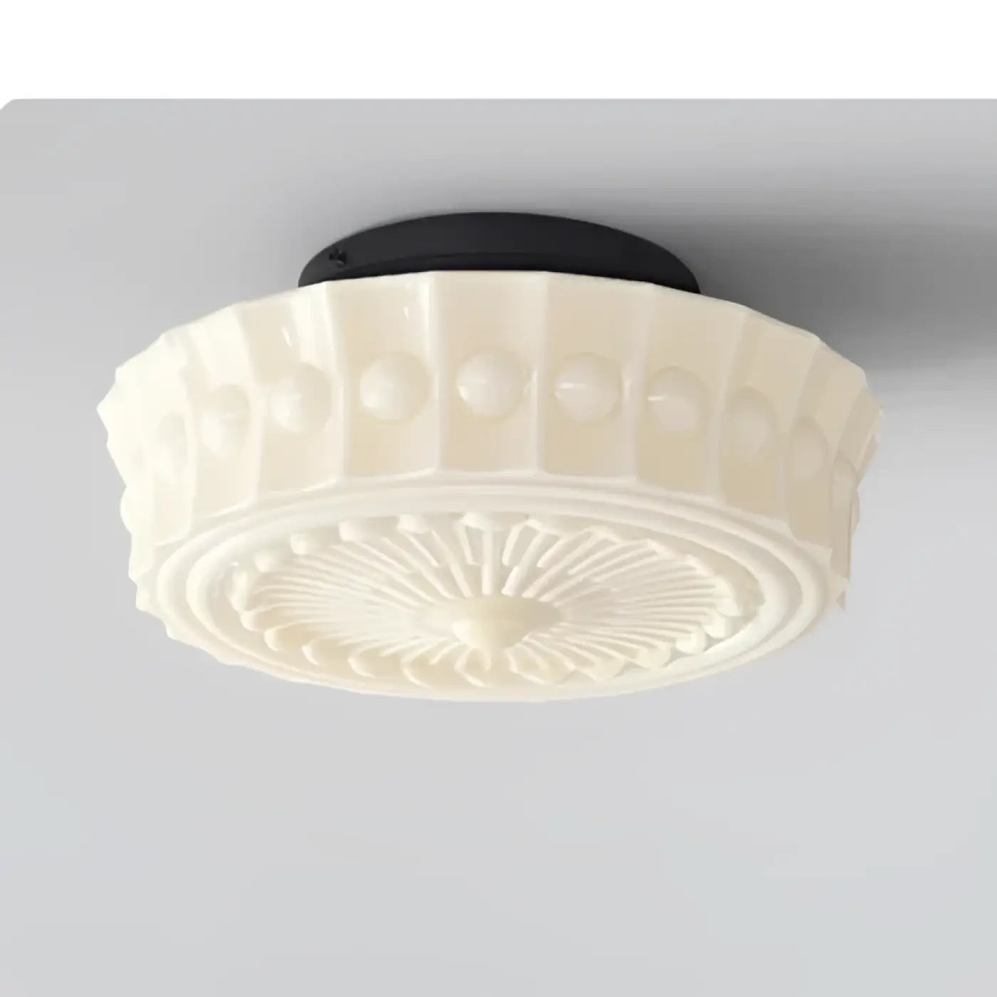 Modern sculpted white glass ceiling light | TIRON