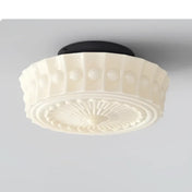 Modern sculpted white glass ceiling light | TIRON