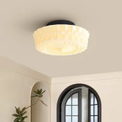 Modern sculpted white glass ceiling light | TIRON