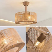 Modern beige cylindrical rattan ceiling light | ZOZON
