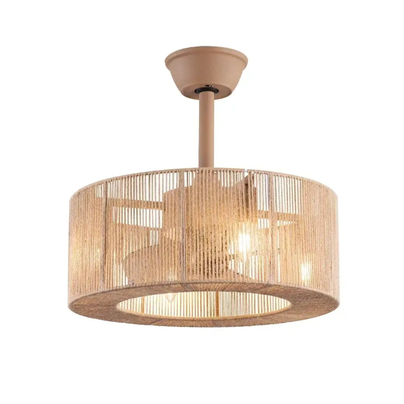 Modern beige cylindrical rattan ceiling light | ZOZON