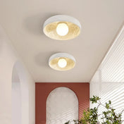 White resin ceiling light with vintage floral relief | NIGOHOL