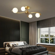 Gold metal and glass 6-light ceiling light | ROMAGO