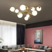 Gold metal and glass 6-light ceiling light | ROMAGO
