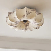 Floral white LED fabric shade ceiling light | NIRI