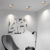 Compact black and gold aluminium LED ceiling light | DOLUL