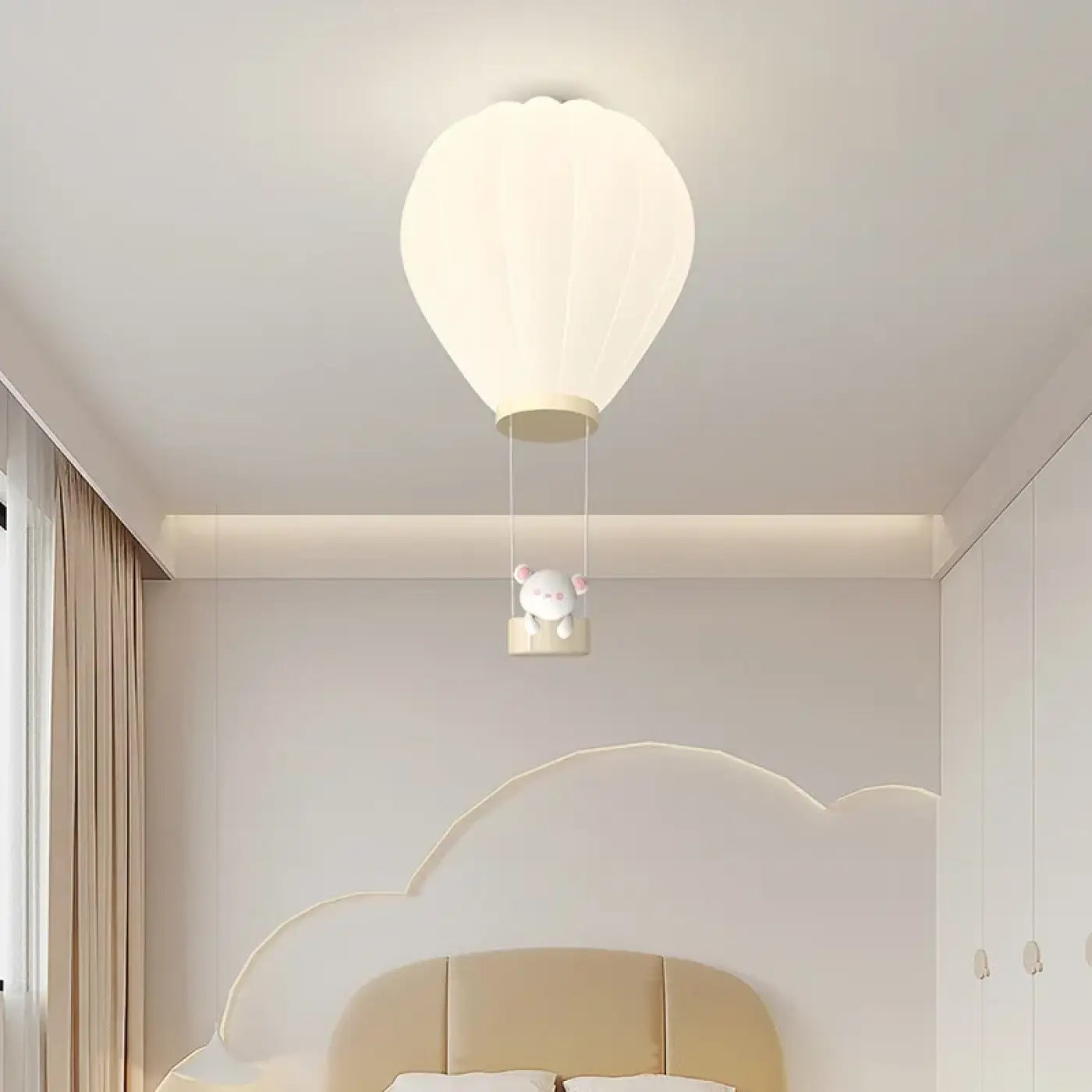 White hot air balloon design kids ceiling light | NANIVO