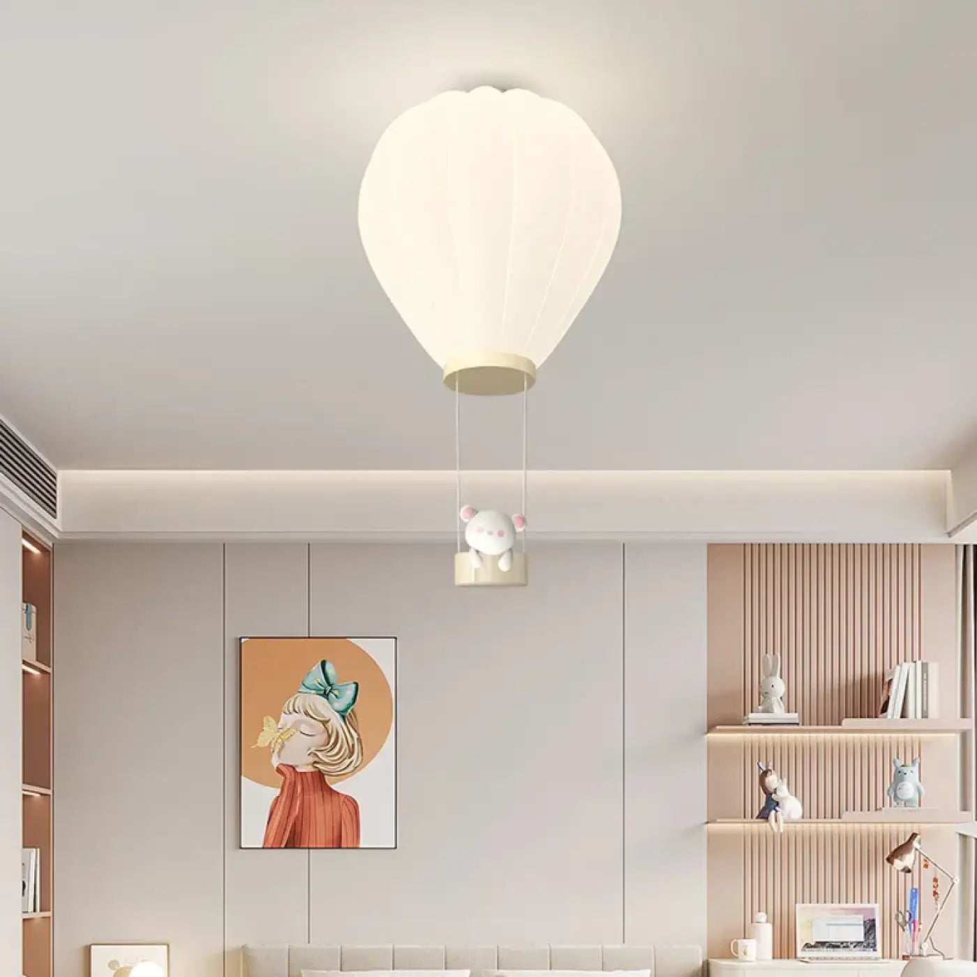 White hot air balloon design kids ceiling light | NANIVO