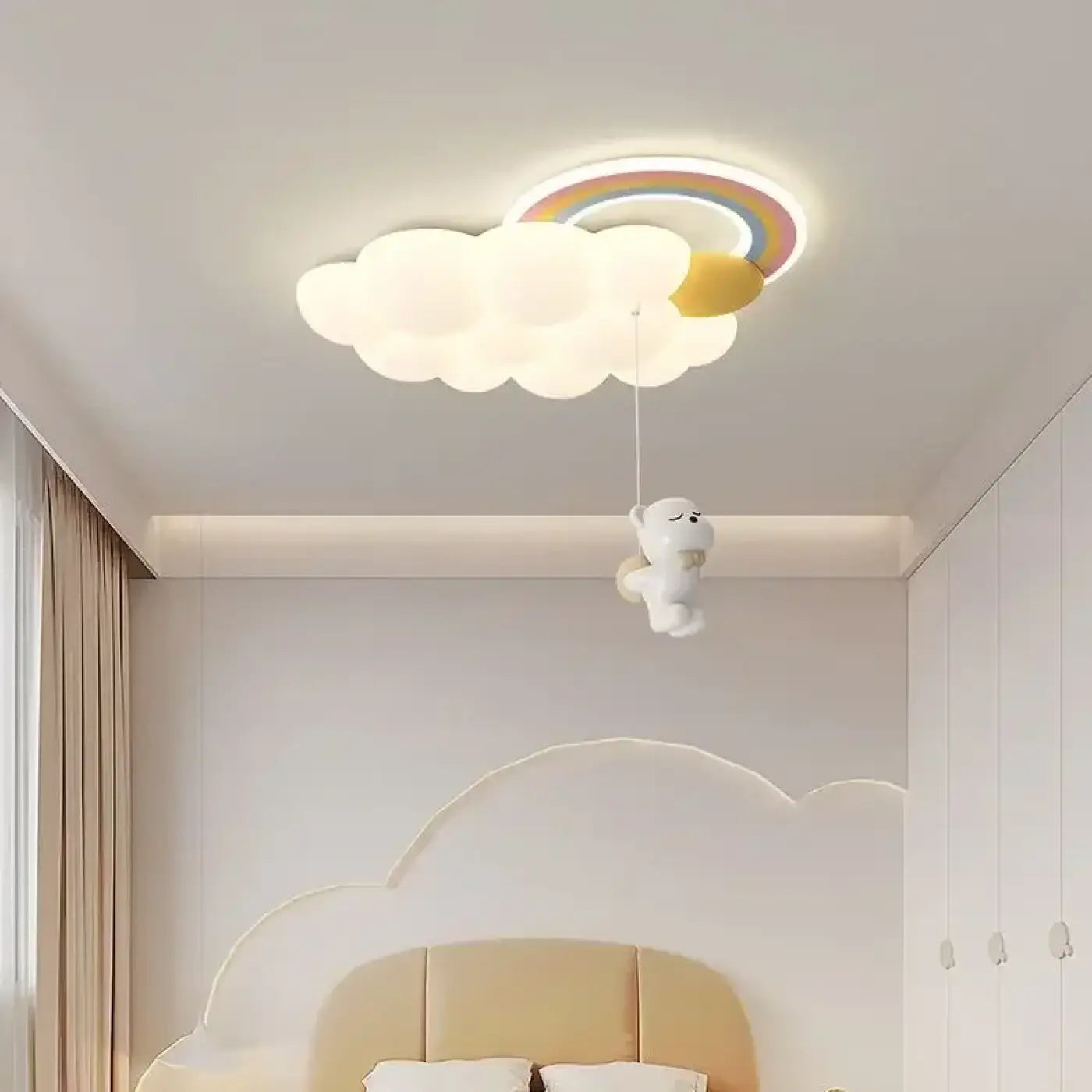 White kids cloud ceiling light modern design | ROZOHUS