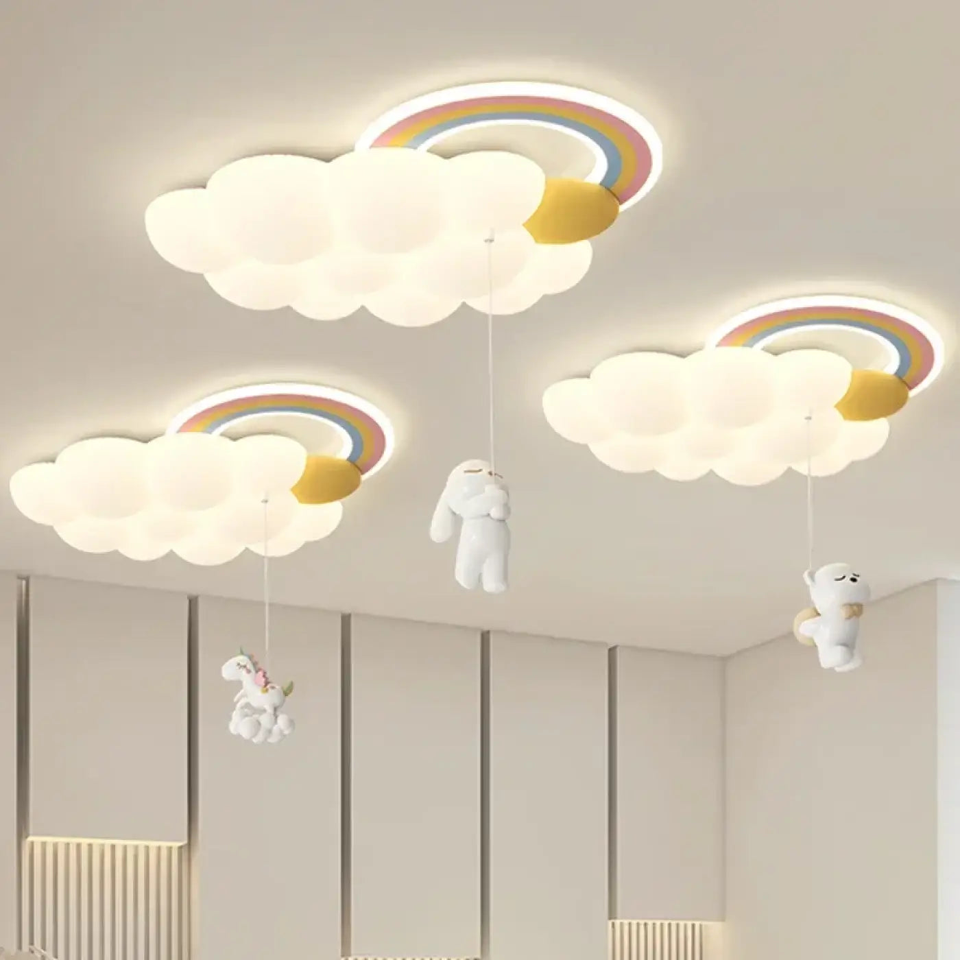 White kids cloud ceiling light modern design | ROZOHUS