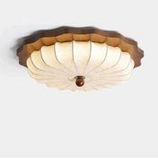 Flower design wood and fabric ceiling light | HOSO