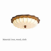 Flower design wood and fabric ceiling light | HOSO