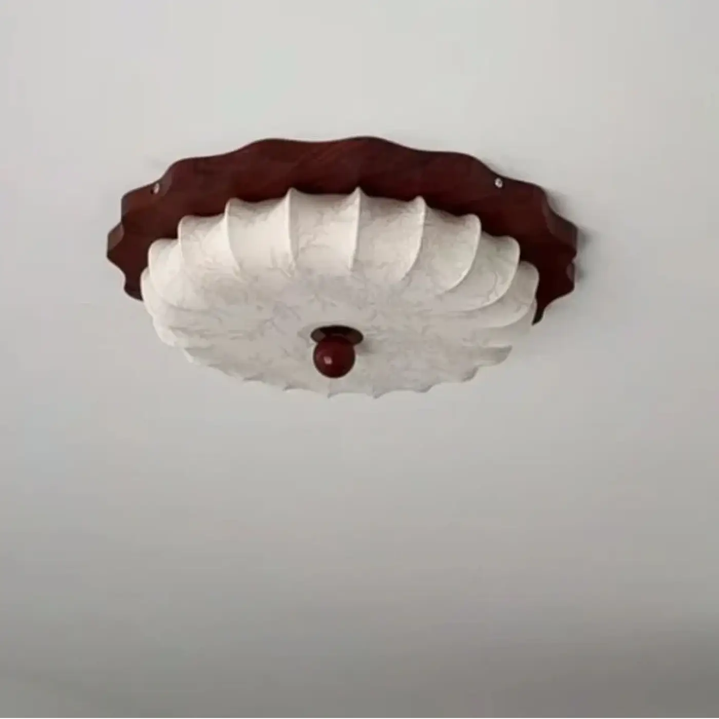 Flower design wood and fabric ceiling light | HOSO