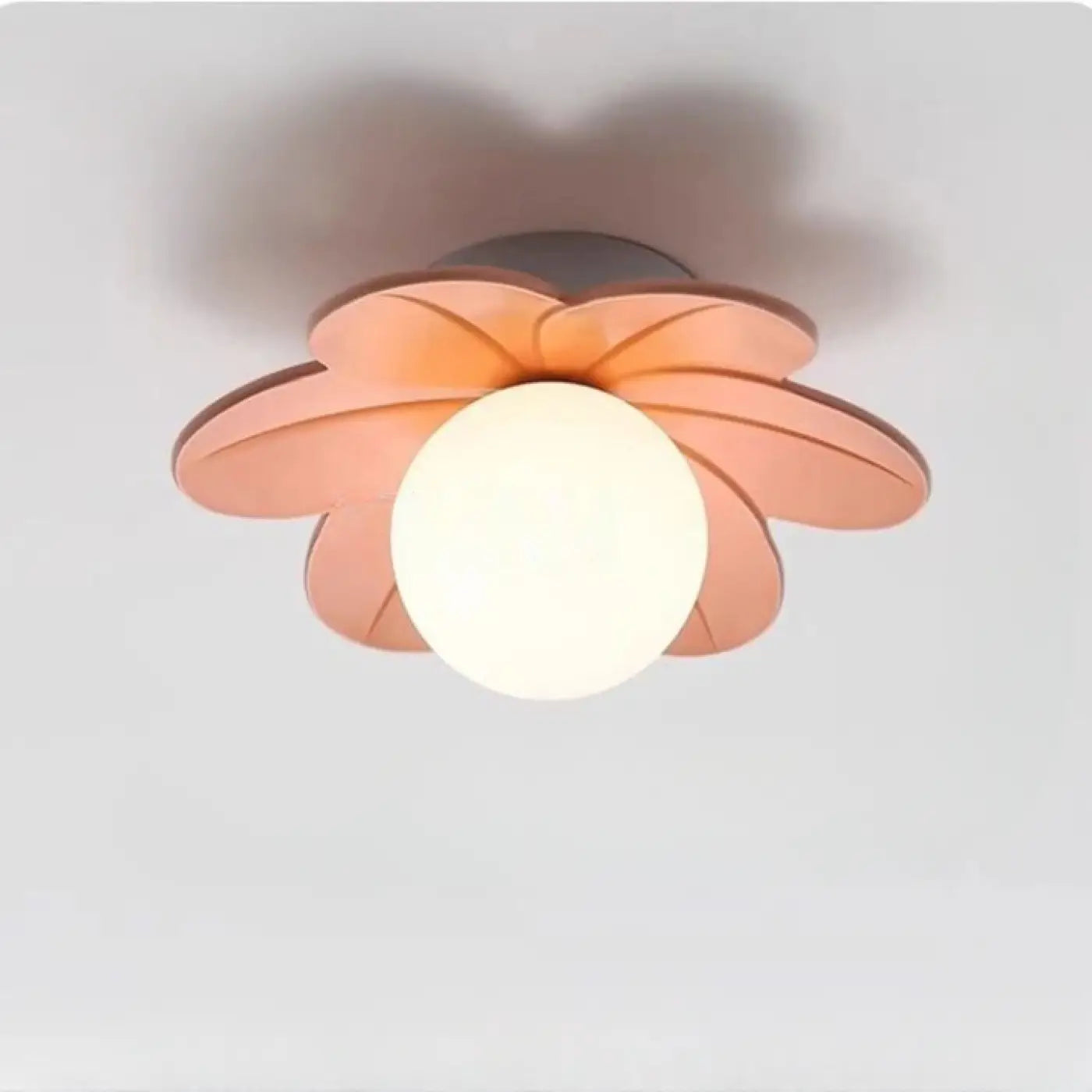 Floral white glass spherical diffuser ceiling light | DOMO