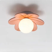 Floral white glass spherical diffuser ceiling light | DOMO