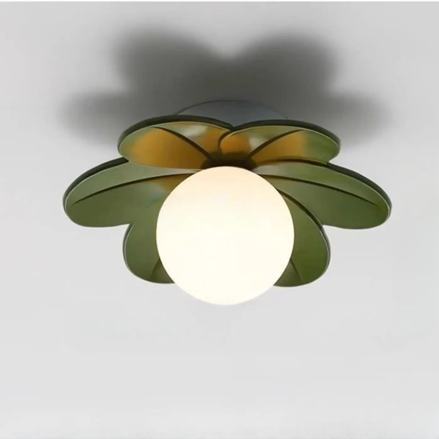 Floral white glass spherical diffuser ceiling light | DOMO