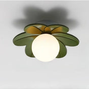 Floral white glass spherical diffuser ceiling light | DOMO