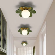 Floral white glass spherical diffuser ceiling light | DOMO