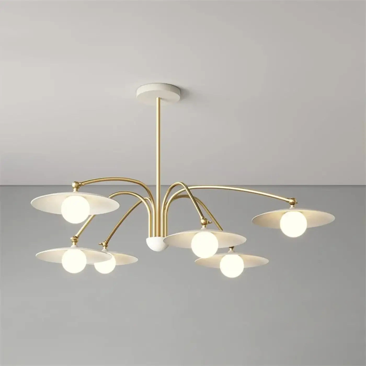 Art deco white and gold 6-light ceiling light | MURINU