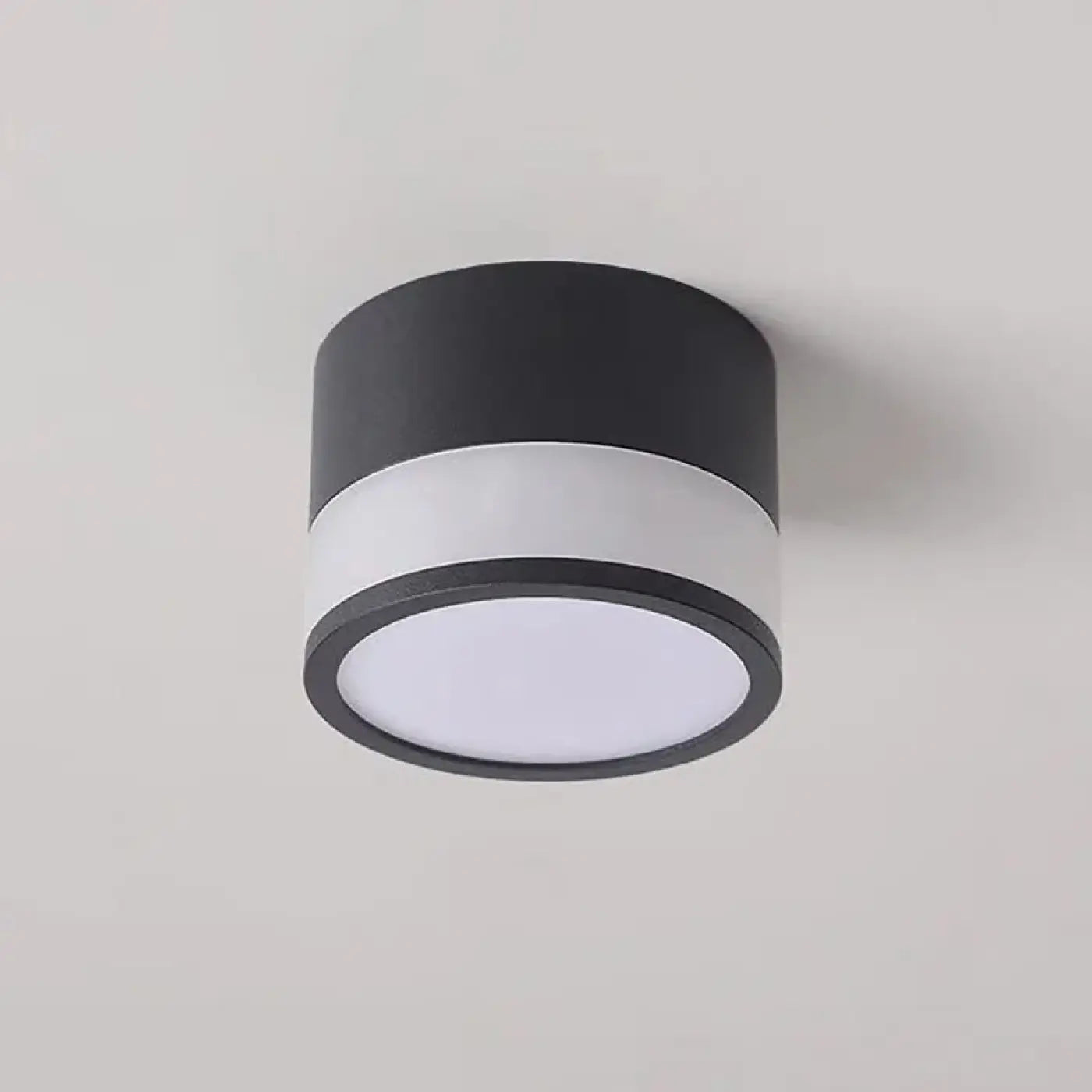 Modern black and white cylindrical LED ceiling light | DUGUS