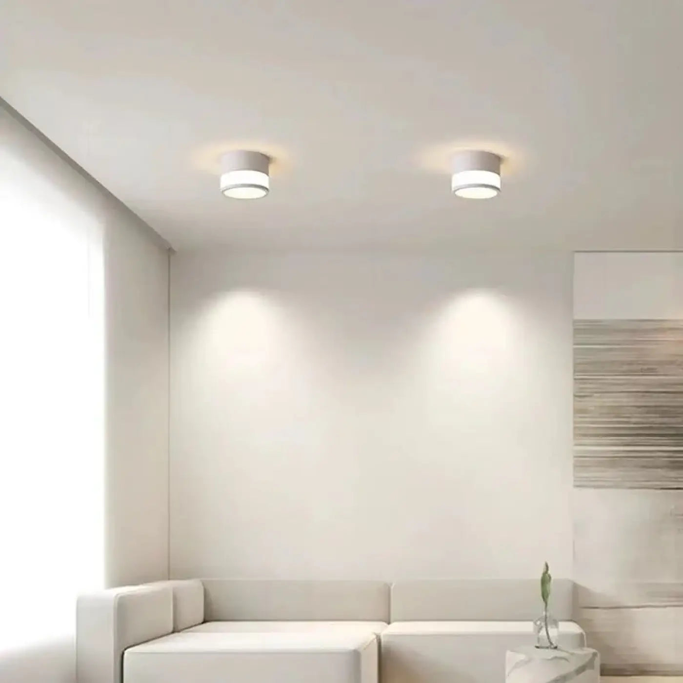 Modern black and white cylindrical LED ceiling light | DUGUS
