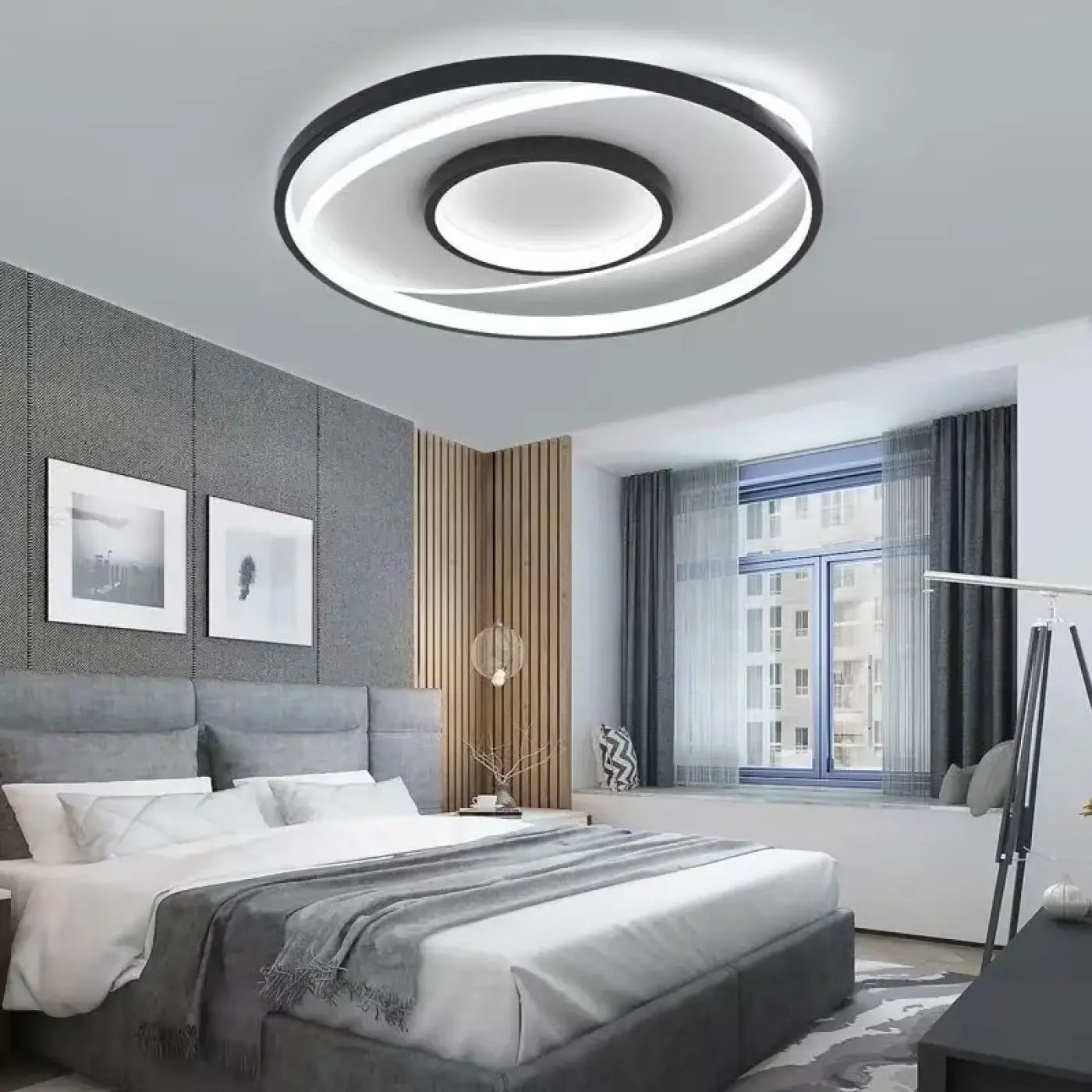Black and white modern design LED ceiling light | SIZAZE