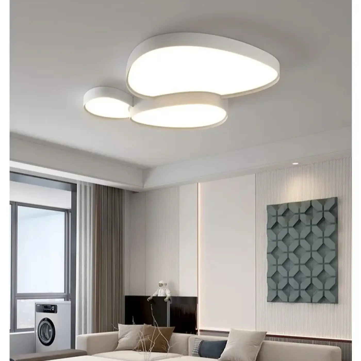 Organic shapes black and white LED ceiling light | ZERASU