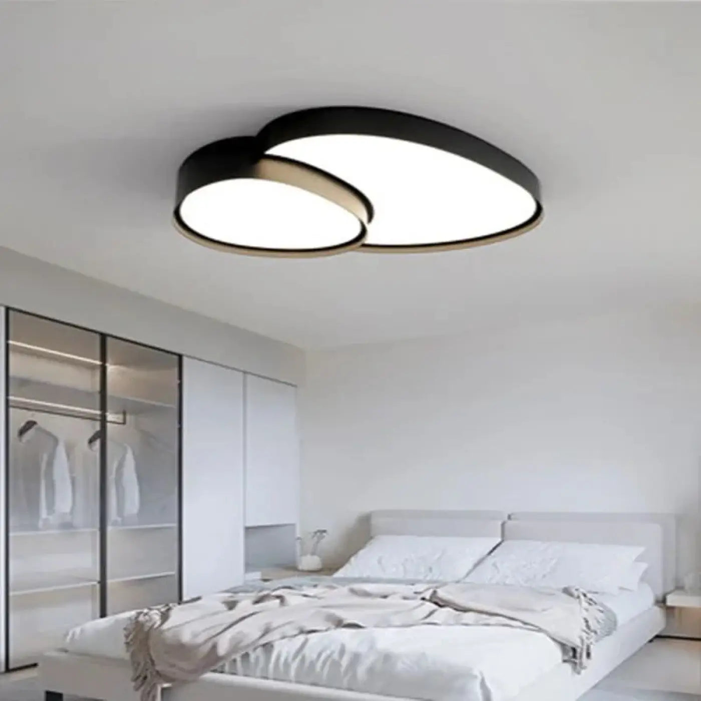 Organic shapes black and white LED ceiling light | ZERASU