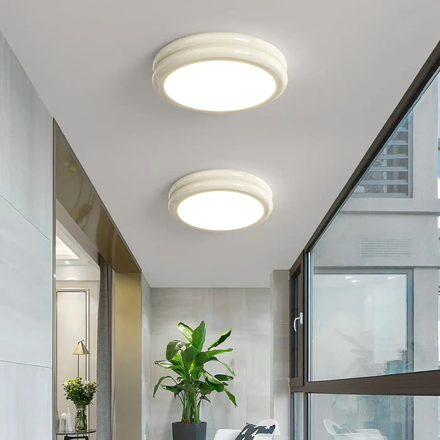 Round minimalist design LED ceiling light | NEZILI