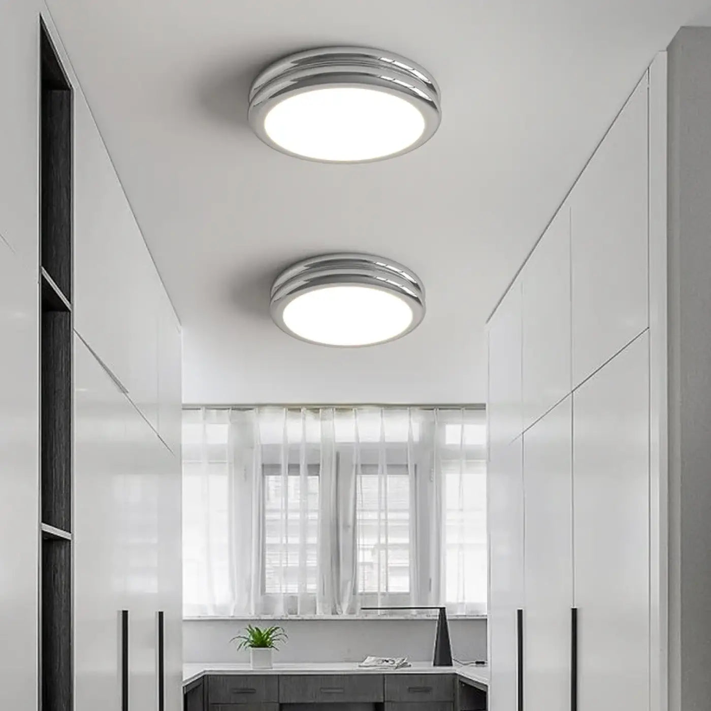 Round minimalist design LED ceiling light | NEZILI