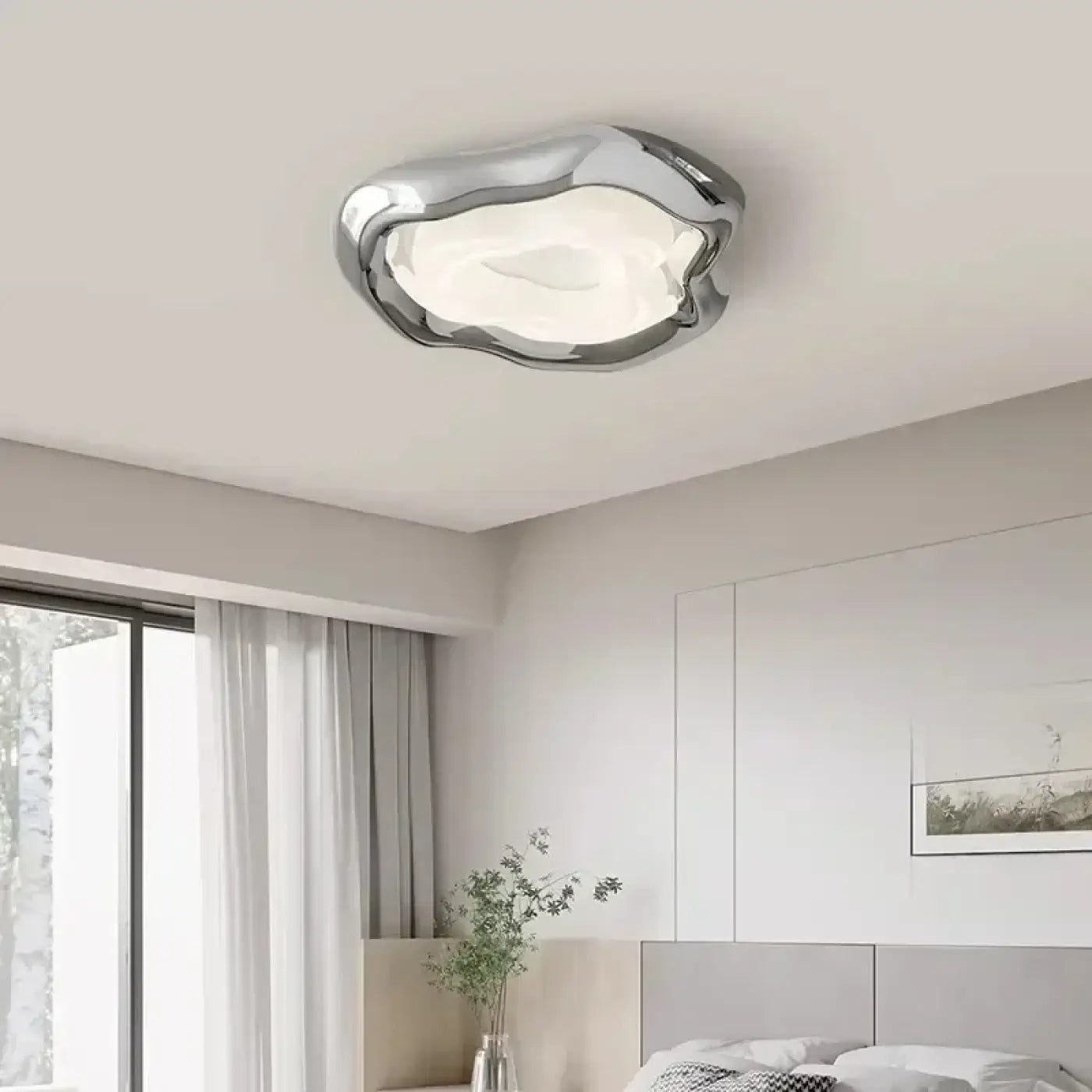 Chrome LED organic shape ceiling light | TUTULIN