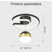 LED black and gold modern statement ceiling light | PAKESE