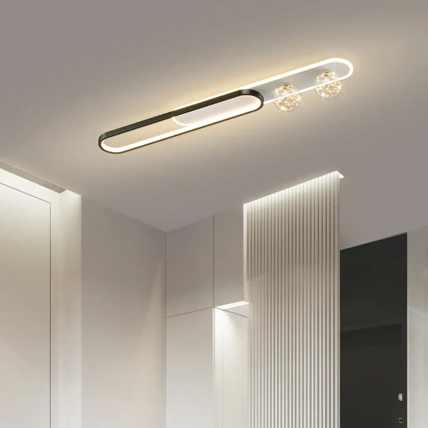 Modern gold and black LED ceiling light | FUPUFI